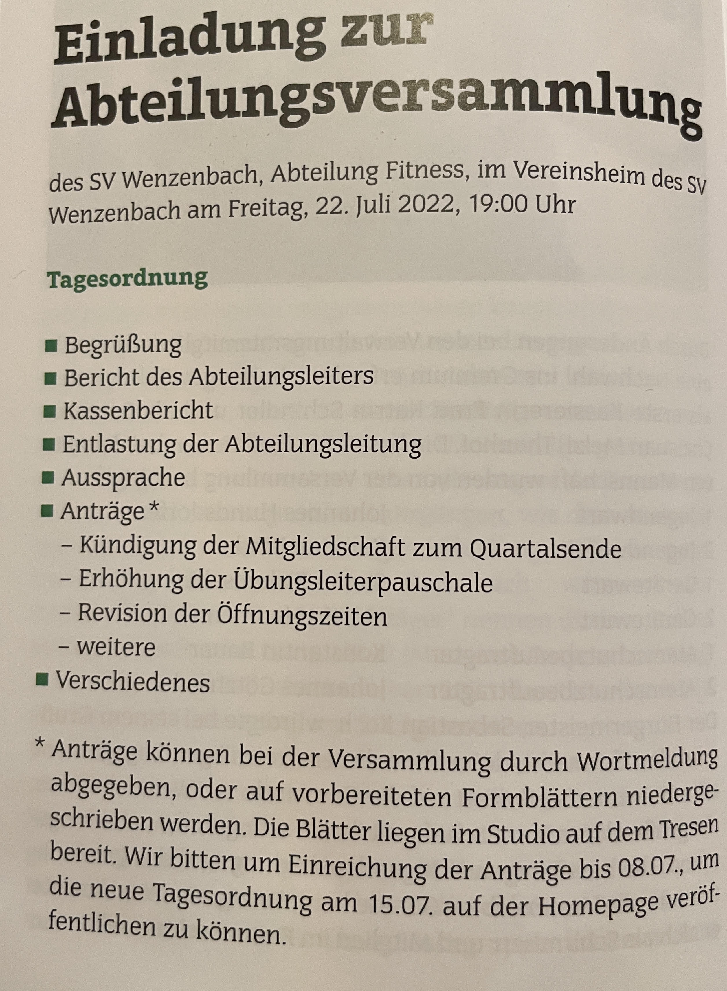 abteilungsversammlung